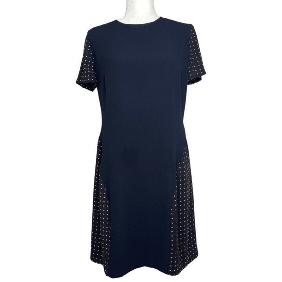 Alexander McQueen Women's NWT Navy Blue Cross Designer Luxury Dress‎ IT 44/C37 - Picture 1 of 13